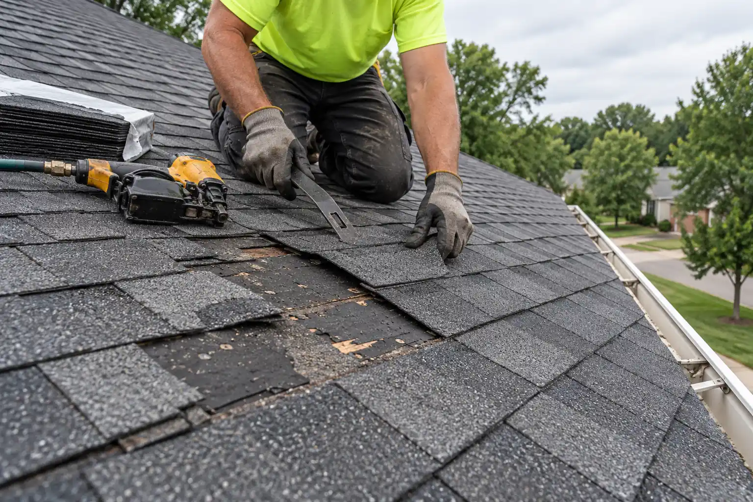 Missing shingle repair Davenport IA